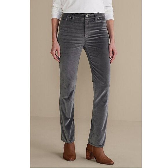 Soft Surroundings Velveteen Pants Size Large Gray - Picture 1 of 10